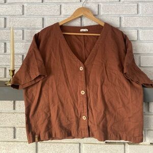 Wide fit Button-Up Women's Ten Tree Top